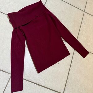 Maroon Off the shoulder Sweater